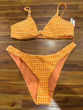 Dippin' Daisy's Orange Gingham Bikini Set